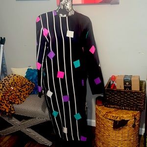 Vintage 80s WOW  Anne Crimmins Umi Collections Silk Dress